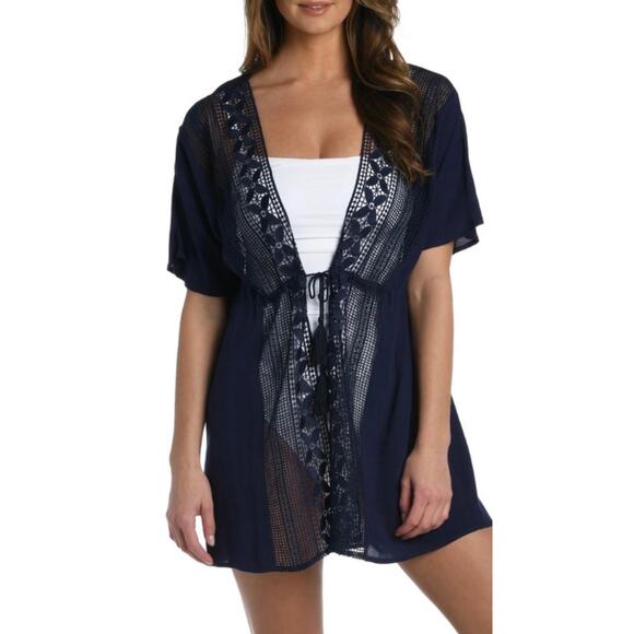 La Blanca Navy Coastal Beach Cover Up M NWOT - Picture 1 of 2